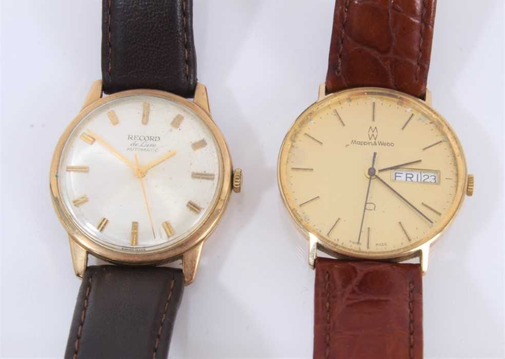 Lot 884 - 9ct gold cased Mappin & Webb wristwatch and 9ct gold cased Record de Luxe automatic wristwatch