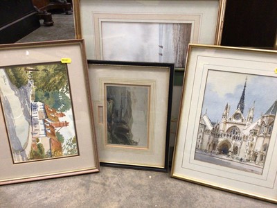 Lot 527 - Group of pictures, including watercolours, oil, antique prints