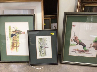 Lot 527 - Group of pictures, including watercolours, oil, antique prints