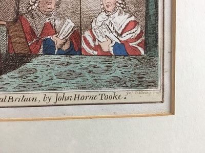 Lot 202 - 18th century Gillray engraving - 'Two Pair of Portraits - presented to all the unbiased Electors of Great Britain, by John Horne Tooke'