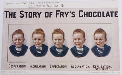 Lot 1426 - Postcards Tuck's Series 1502 Celebrated Posters including Fry's Chocolate, Rowntree's Elect Cocoa, Dewar's, Geo.R.Sims Tatcho, Pears etc. (10).