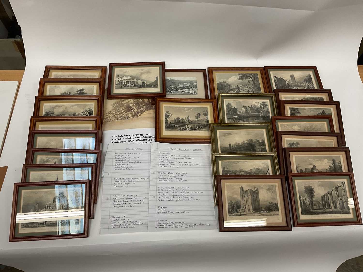 Lot 2589 - Collection of framed 19th century etchings of local Essex scenes