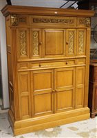 Lot 1391 - Good quality brown oak snooker cabinet, the...