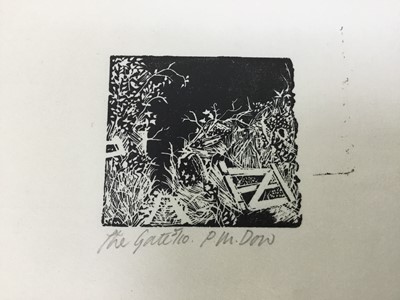 Lot 193 - Philippa Dow (contemporary) woodcut, Front Garden, signed and numbered 1/25, 8 x 6.5cm, together with five others by the same hand