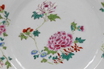 Lot 45 - A pair of unusual Chinese famille rose plates, Qianlong