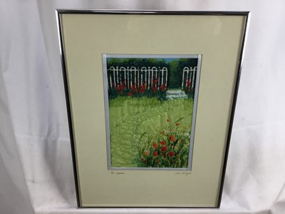 Lot 247 - Jane Wagner (contemporary) group of five embroidered landscapes, all signed and titled in glazed frames