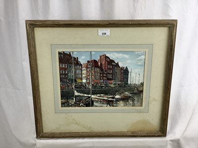 Lot 258 - Sonia Poliakov, 1950s mixed media on paper - Ostend Yacht Harbour, 1956, James Bourlet labels verso, 21cm x 30cm, in glazed frame