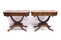 Lot 1396 - Rare pair of Regency rosewood, grained...