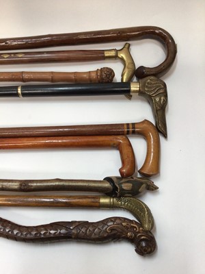 Lot 2458 - Collection of nine walking sticks