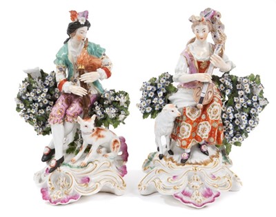 Lot 62 - A pair of Derby figures of musicians, circa 1770