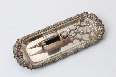 Lot 317 - 19th century silver plated candlesnuffer and stand