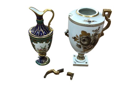 Lot 90 - A Royal Crown Derby ewer and a Meissen vase