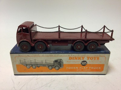 Lot 5 - Dinky Foden Flat Truck with chains No 505 in original box