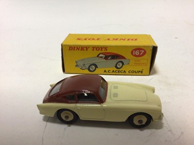 Lot 26 - Dinky Bristol 450 Sports Coupe No 163, AC. Aceca Coupe No 167 both in original boxes (2)