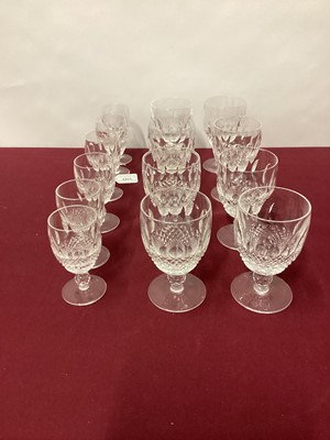 Lot 1221 - Waterford Colleen pattern drinking glasses, including 8 red and 6 white