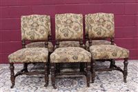 Lot 1404 - Set of six Victorian mahogany dining chairs,...