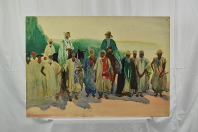 Lot 1213 - *Gerald Spencer Pryse (1882-1956) watercolour - Chief of Ogudu, 54cm x 77cm, titled verso, unframed