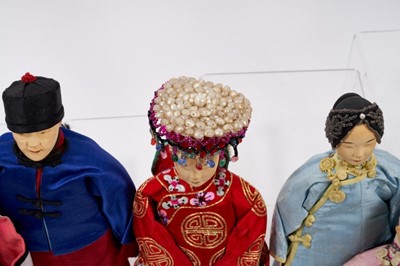 Lot 735 - Rare collection of eight early 20th century Chinese dolls