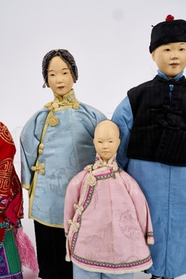 Lot 735 - Rare collection of eight early 20th century Chinese dolls