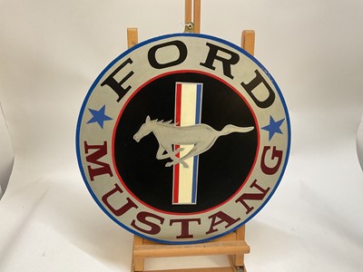 Lot 2034 - Circular Ford Mustang hand painted sign