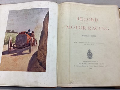 Lot 2015 - Motoring Interest- Gerald Rose, Record of Motor Racing, 1909