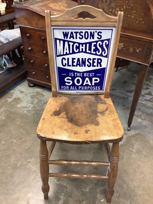 Lot 2446 - Watson’s advertising chair with enamel back