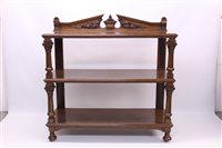 Lot 1411 - Large Victorian oak buffet, having pomegranate...