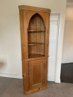 Lot 1208 - Pine two height corner cupboard