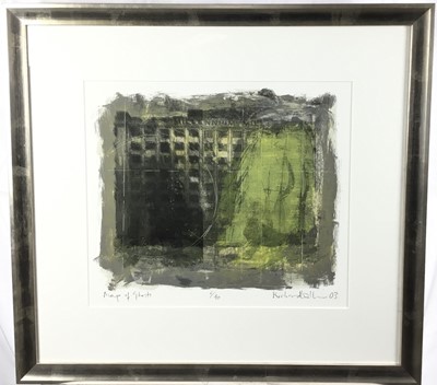 Lot 48 - *Richard Walker signed limited edition print - Map of Ghosts, dated '03, 39cm x 45cm, mounted in glazed silver frame (67cm x 72cm overall)