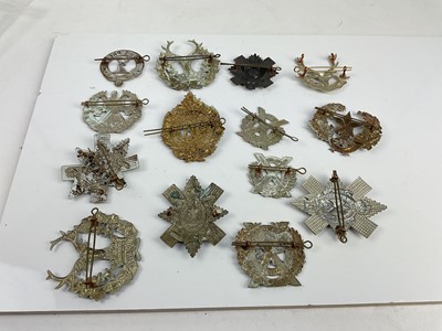 Lot 458 - Collection of fourteen Scottish military cap badges to include Liverpool Scottish and Scottish Horse, a mixture of reproduction and original badges noted.