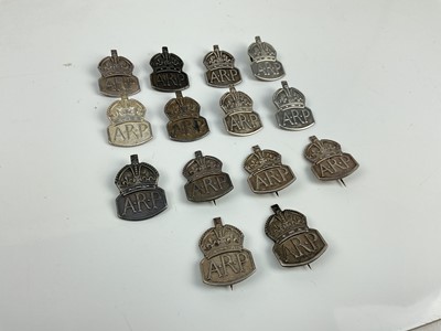 Lot 459 - Collection of fourteen Second World War silver ARP badges.