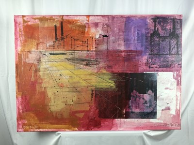 Lot 7 - *Richard Walker mixed media on canvas - Old River, signed and dated '05, 70cm x 100cm, unframed