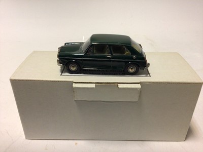Lot 49 - Crossways Models MG 1300 Saloon in British Racing Green Limited edition of 25 produced in Swiss livery by Mitzler within a limited run of 500 produced plus a Rover P5 Panellcraft drophead No.65 in...