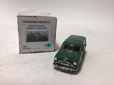 Lot 53 - Crossways Models Riley RMB 2.5 litre Saloon No.29 of production run of 100, Morris Oxford Series II Traveller No.19 of 600 both boxed with certificates (2)