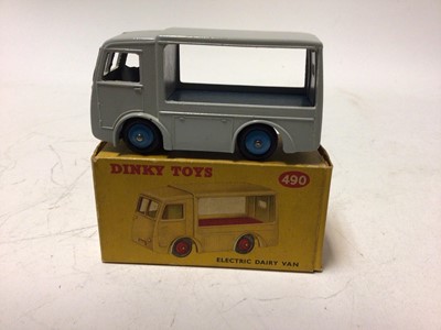 Lot 38 - Dinky Electric Diary Van No 490 Express Dairy and Electric Dairy Van (N.C.B.) No 491, both in original boxes (2)