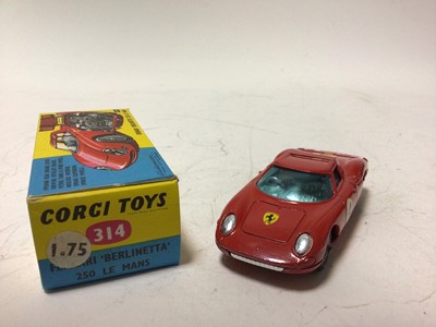 Lot 42 - Corgi Ferrari 'Berlinetta' 250 Le mans No 314, Marios 1800Gt, with Volvo Engine No 3424, Lotus elan Coupé No 319, all boxed (3)
