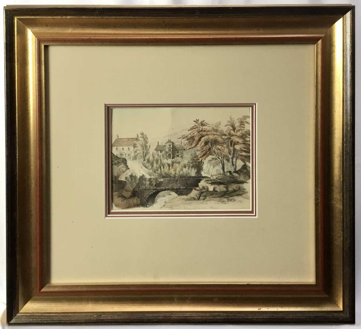 Lot 6 - English School, 19th century, pencil and watercolour - Llanelly, Brecon, inscribed, 16cm x 22cm, in glazed frame