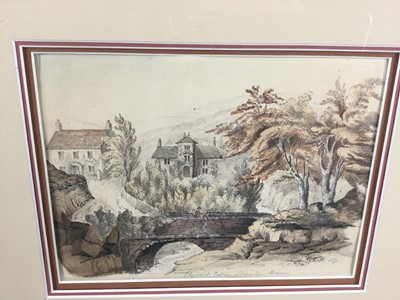 Lot 6 - English School, 19th century, pencil and watercolour - Llanelly, Brecon, inscribed, 16cm x 22cm, in glazed frame