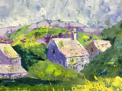 Lot 2 - Ken Eastall, contemporary, oil on canvas - Rural Cottages, signed and dated 2020, 30cm x 40cm, unframed
