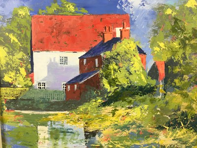Lot 1 - Ken Eastall, contemporary, oil on board - Thorington Street Mill, signed and dated '10, 38cm square, framed