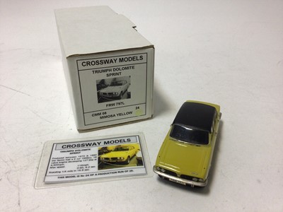 Lot 55 - Crossways Models Triumph 2000 MKI Saloon 1966 Monte Carlo Rally No.16 of a production run of 100 finished in white and Triumph Dolomite Sprint No.24 of a production run of 25 finished in Minosa yel...