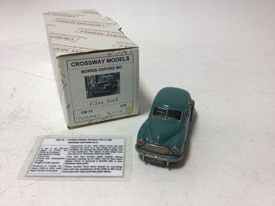 Lot 57 - Crossways Model Morris Oxford MO No.279 of limited edition of 400 finished in Thames blue and Armstrong Siddeley Whitley Connoisseur Classic No.73 of a limited run of 300 finished in beige with bro...