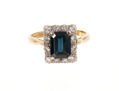 Lot 468 - Sapphire and diamond cluster ring