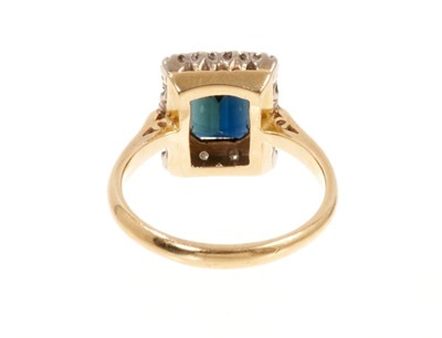 Lot 468 - Sapphire and diamond cluster ring