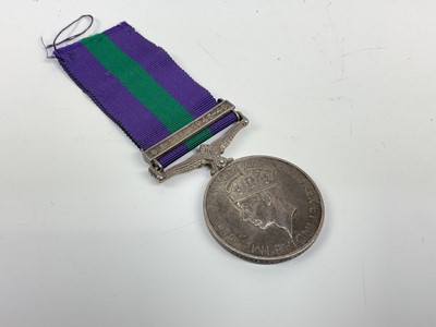 Lot 488 - George VI General Service medal with one clasp- S. E. Asia 1945 - 46, named to 14864180. CPL. H. Peterson. Seaforth