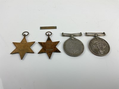 Lot 497 - Second World War South African medal group comprising 1939 -  1945 Star, Africa Star with 8th Army clasp, War medal and Africa Service medal, all named to 289485 D. Peterson.