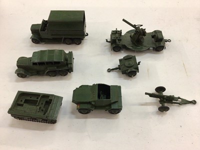 Lot 1946 - Die Cast unboxed selection of early play worn Dinky models including saloon cars, lorries, fire engine etc.