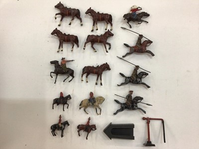 Lot 1947 - Selection of Britains lead soldiers. Cowboys and Indians and others.