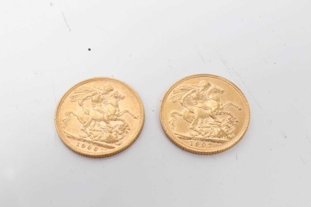Lot 201 - G.B. - Gold Sovereigns Edward VII 1906 AVF & 1907 VF (2 coins)