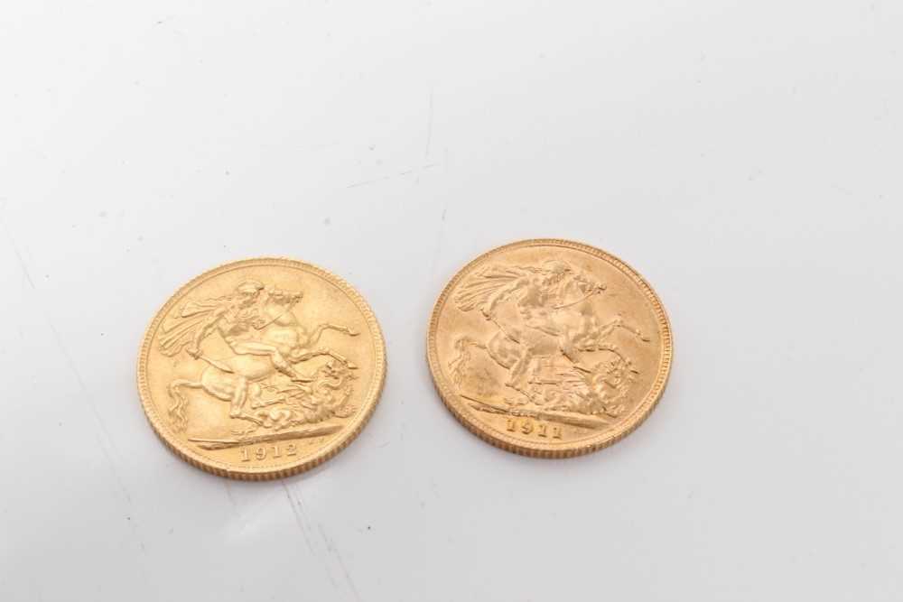 Lot 202 - G.B.- Gold Sovereigns George V 1911 VF & 1912 VF (2 coins)